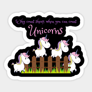 Cute Unicorns Jumping Over a Fence Sticker